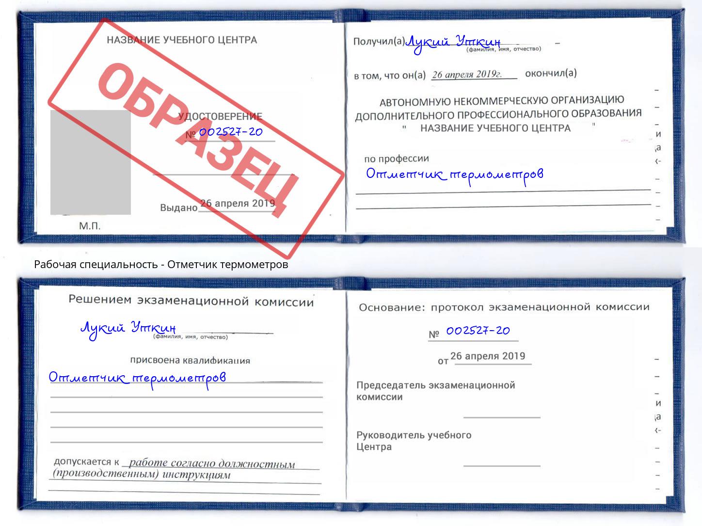 Отметчик термометров Великие Луки