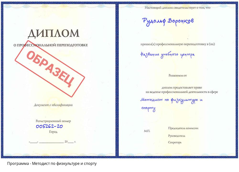 Методист по физкультуре и спорту Великие Луки