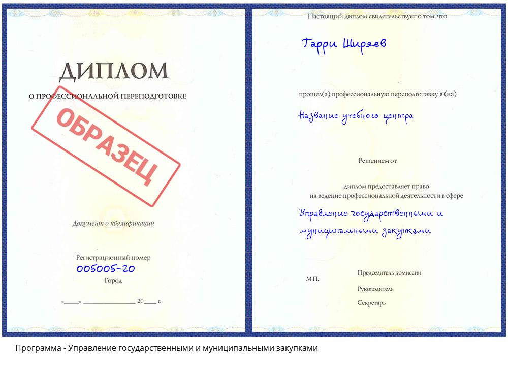 Управление государственными и муниципальными закупками Великие Луки