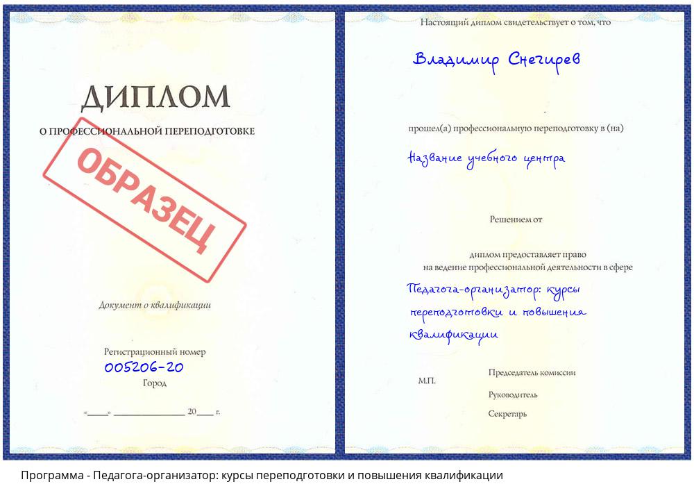 Педагога-организатор: курсы переподготовки и повышения квалификации Великие Луки